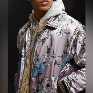 Urban Outfitters Satin fur lined Bomber Jacket